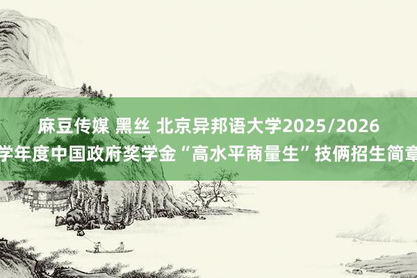 麻豆传媒 黑丝 北京异邦语大学2025/2026学年度中国政府奖学金“高水平商量生”技俩招生简章