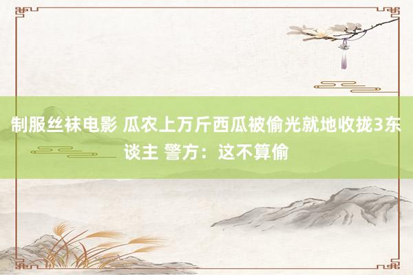 制服丝袜电影 瓜农上万斤西瓜被偷光就地收拢3东谈主 警方：这不算偷