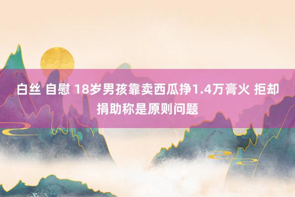 白丝 自慰 18岁男孩靠卖西瓜挣1.4万膏火 拒却捐助称是原则问题