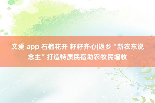 文爱 app 石榴花开 籽籽齐心|返乡“新农东说念主”打造特质民宿助农牧民增收