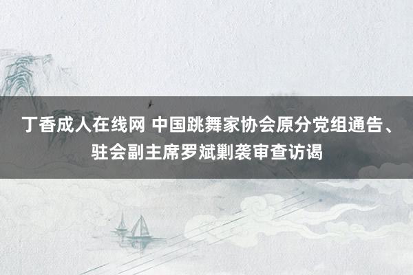 丁香成人在线网 中国跳舞家协会原分党组通告、驻会副主席罗斌剿袭审查访谒